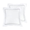 Single Stripe Embroidered Percale Euro Sham Pair