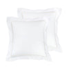 Single Stripe Embroidered Percale Euro Sham Pair