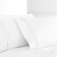Single Stripe Embroidered Percale Pillowcase Pairs