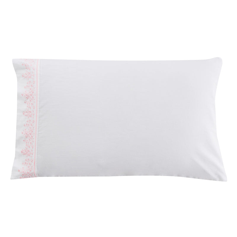 Baby's Breath Embroidered Percale Pillowcase Pair