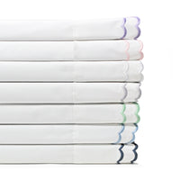 Double Scallop Embroidered Percale Duvet Set