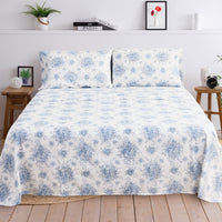 Petit Floral Toile Printed Cotton Percale Sheet Set