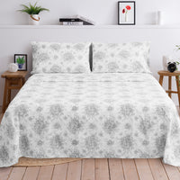 Petit Floral Toile Printed Cotton Percale Sheet Set