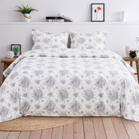 Petit Floral Toile Printed Cotton Percale Duvet Set