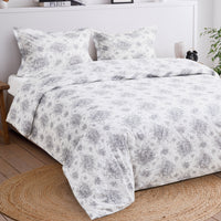 Petit Floral Toile Printed Cotton Percale Duvet Set