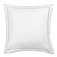 600 Thread Count Framed Sateen Embroidered Cotton Euro Sham Pair
