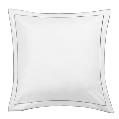 600 Thread Count Framed Sateen Embroidered Cotton Euro Sham Pair