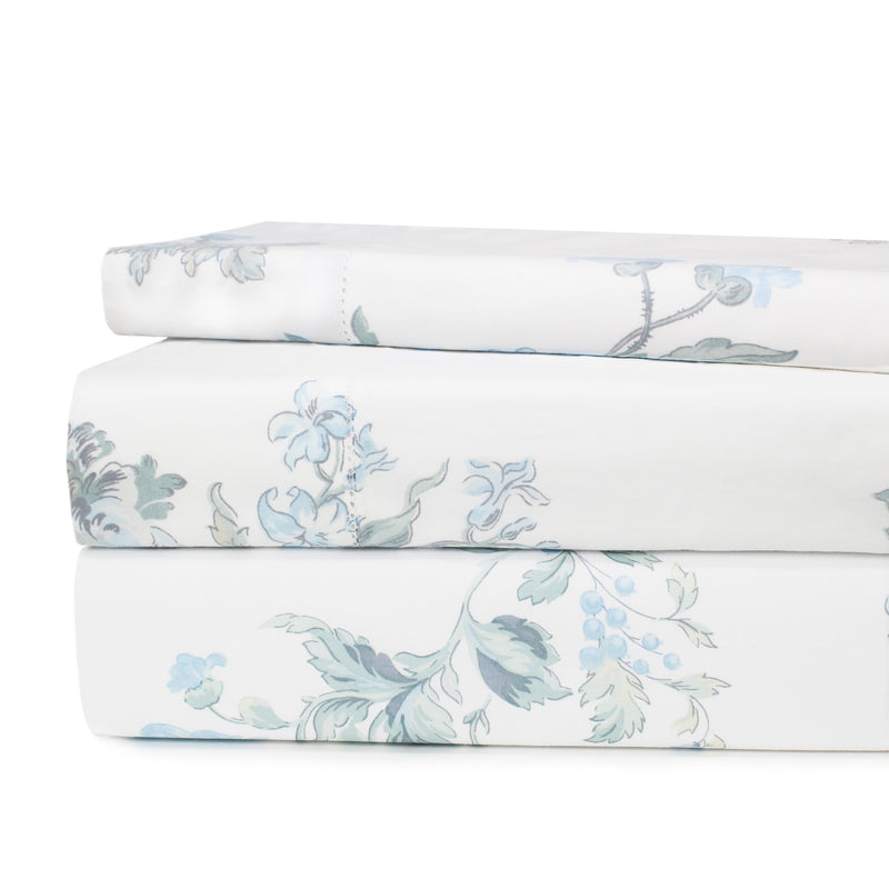 Jardin De Rose Printed Cotton Percale Sheet Set