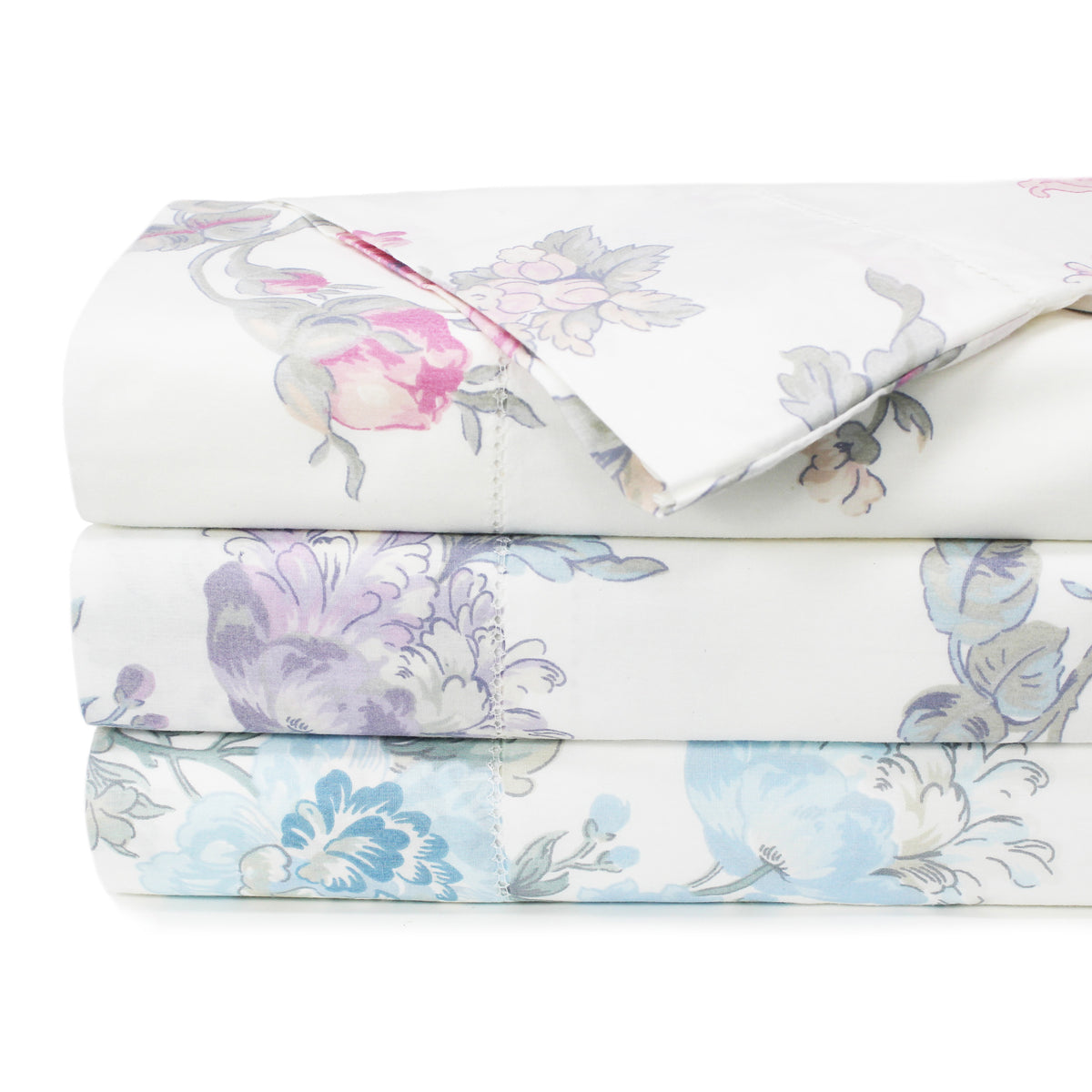 Jardin De Rose Printed Cotton Percale Sheet Set