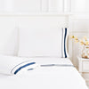 Classic Double Border Percale Cotton Pillowcase Pair