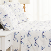Gentle Ribbons Printed Cotton Percale Sheet Set