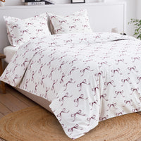 Gentle Ribbons Printed Cotton Percale Duvet Set