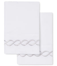 600 Thread Count Rope Embroidered Pillowcase Pair