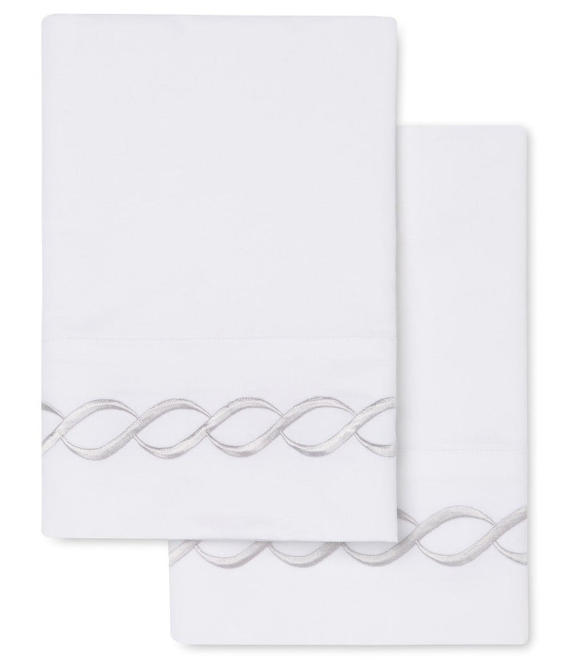 600 Thread Count Rope Embroidered Pillowcase Pair