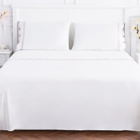 600 Thread Count Scallop Rope Embroidered Cotton Sheet Set