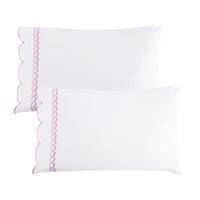 600 Thread Count Scallop Rope Embroidered Cotton Sheet Set