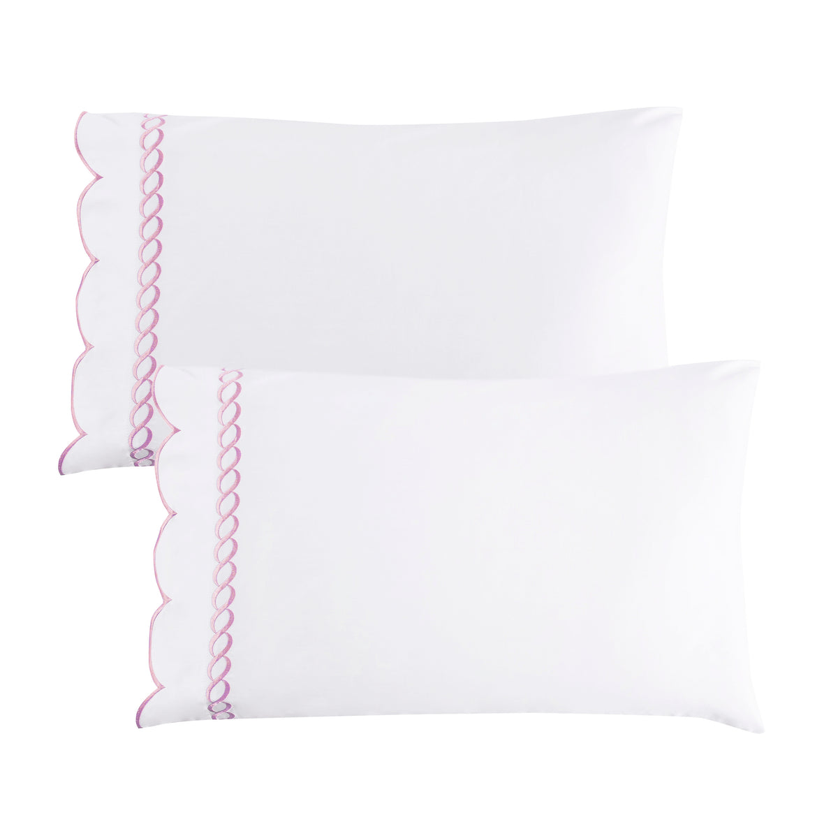 600 Thread Count Scallop Rope Embroidered Cotton Sheet Set