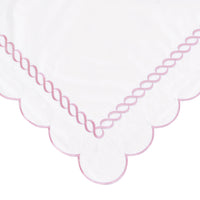 600 Thread Count Scallop Rope Embroidered Cotton Euro Sham Pair