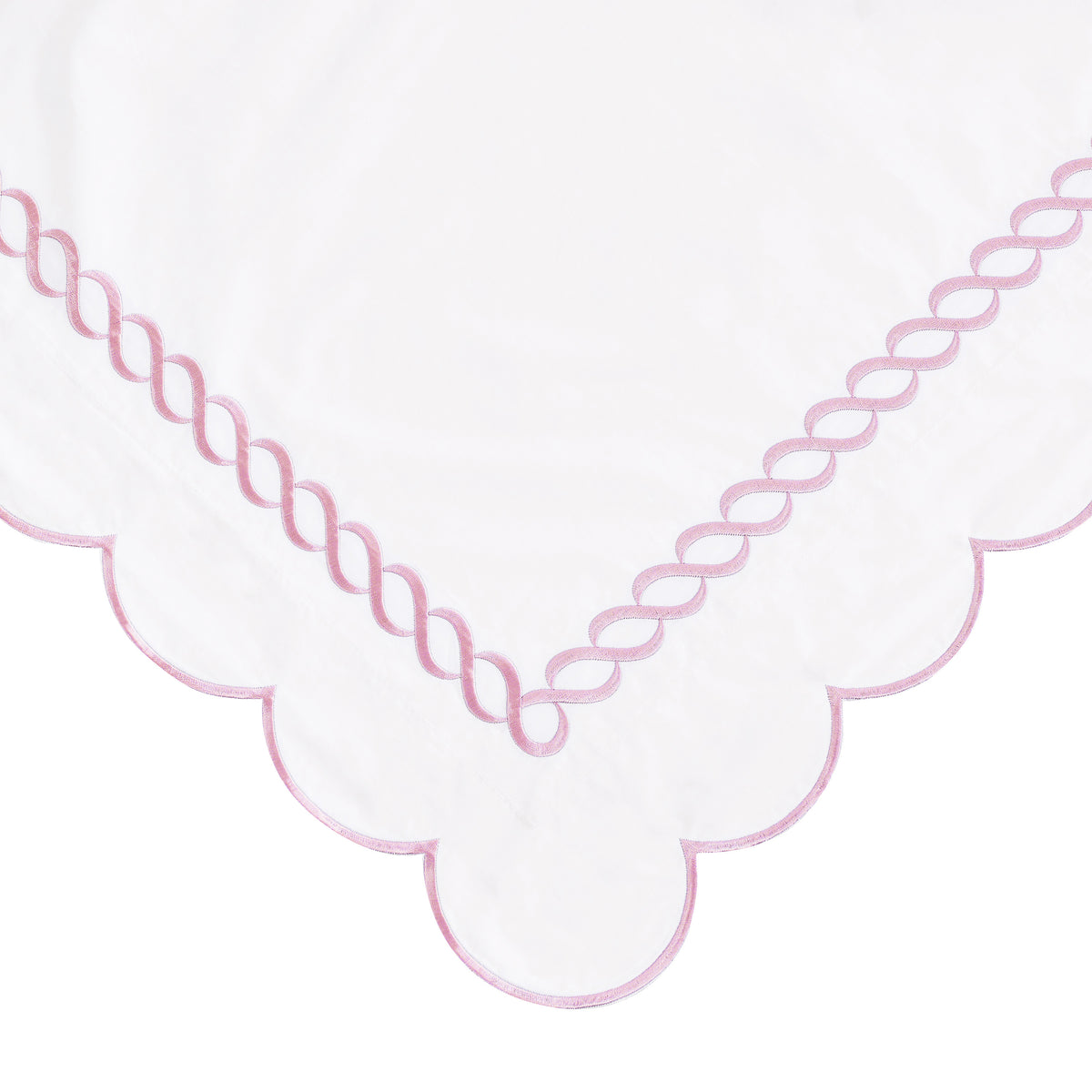 600 Thread Count Scallop Rope Embroidered Cotton Duvet Set