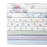 Jardin De Rose Printed Cotton Percale Sheet Set