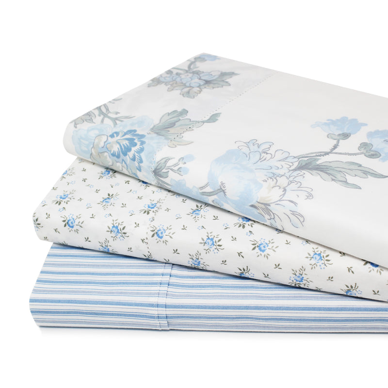 Jardin De Rose Printed Cotton Percale Sheet Set