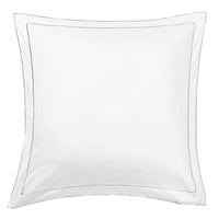 600 Thread Count Framed Sateen Embroidered Cotton Euro Sham Pair