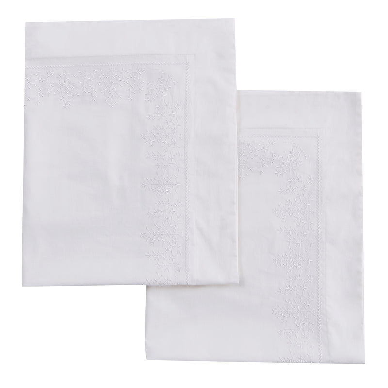 Baby's Breath Embroidered Percale Euro Sham Pairs