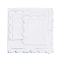 Scallop Frame Embroidered Percale Cotton Duvet Set