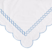 600 Thread Count Scallop Rope Embroidered Cotton Euro Sham Pair