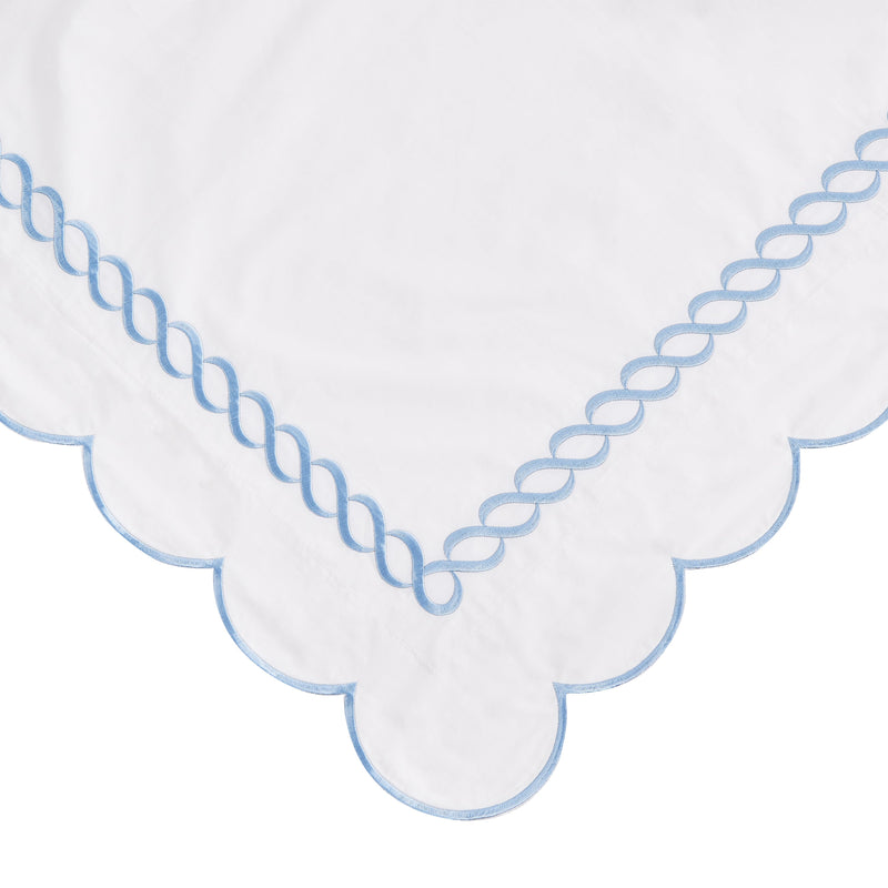 600 Thread Count Scallop Rope Embroidered Cotton Euro Sham Pair