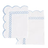 600 Thread Count Scallop Rope Embroidered Cotton Euro Sham Pair