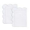 Scallop Frame Embroidered Cotton Percale Euro Sham Pair