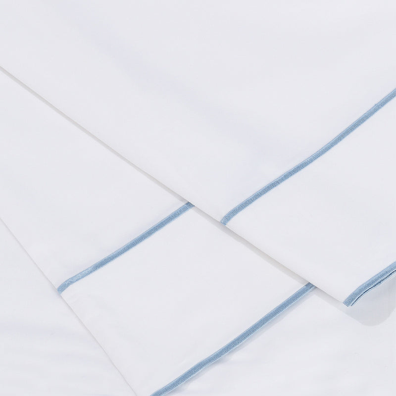 600 Thread Count Framed Sateen Embroidered Cotton Pillowcase Pair