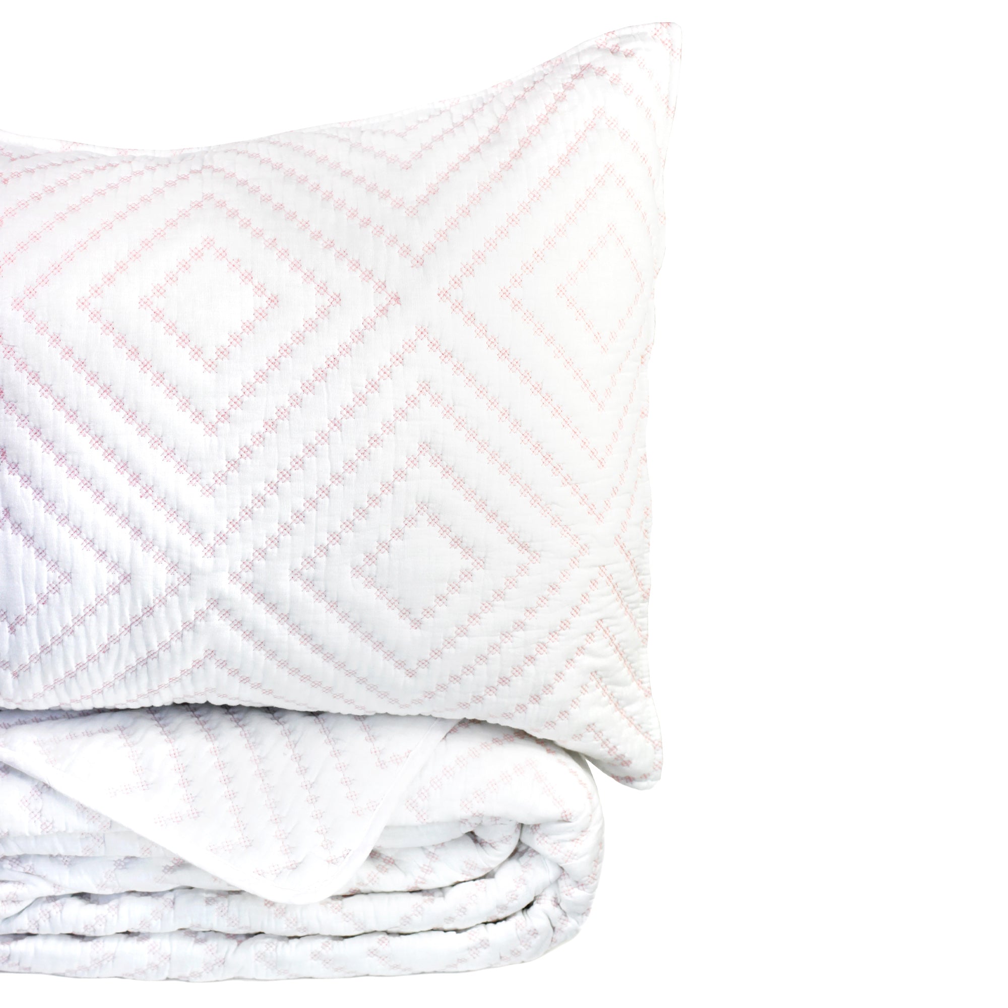 Diamond Square Cotton Quilt Set