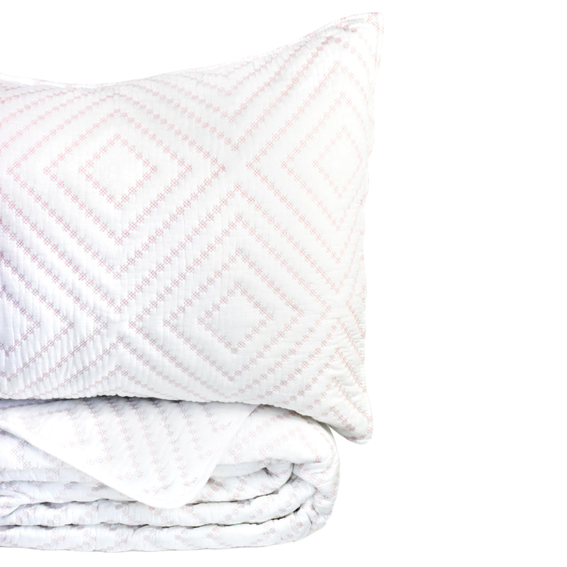 Diamond Square Cotton Quilt Set