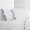 Double Scallop Embroidered Percale Sheet Set