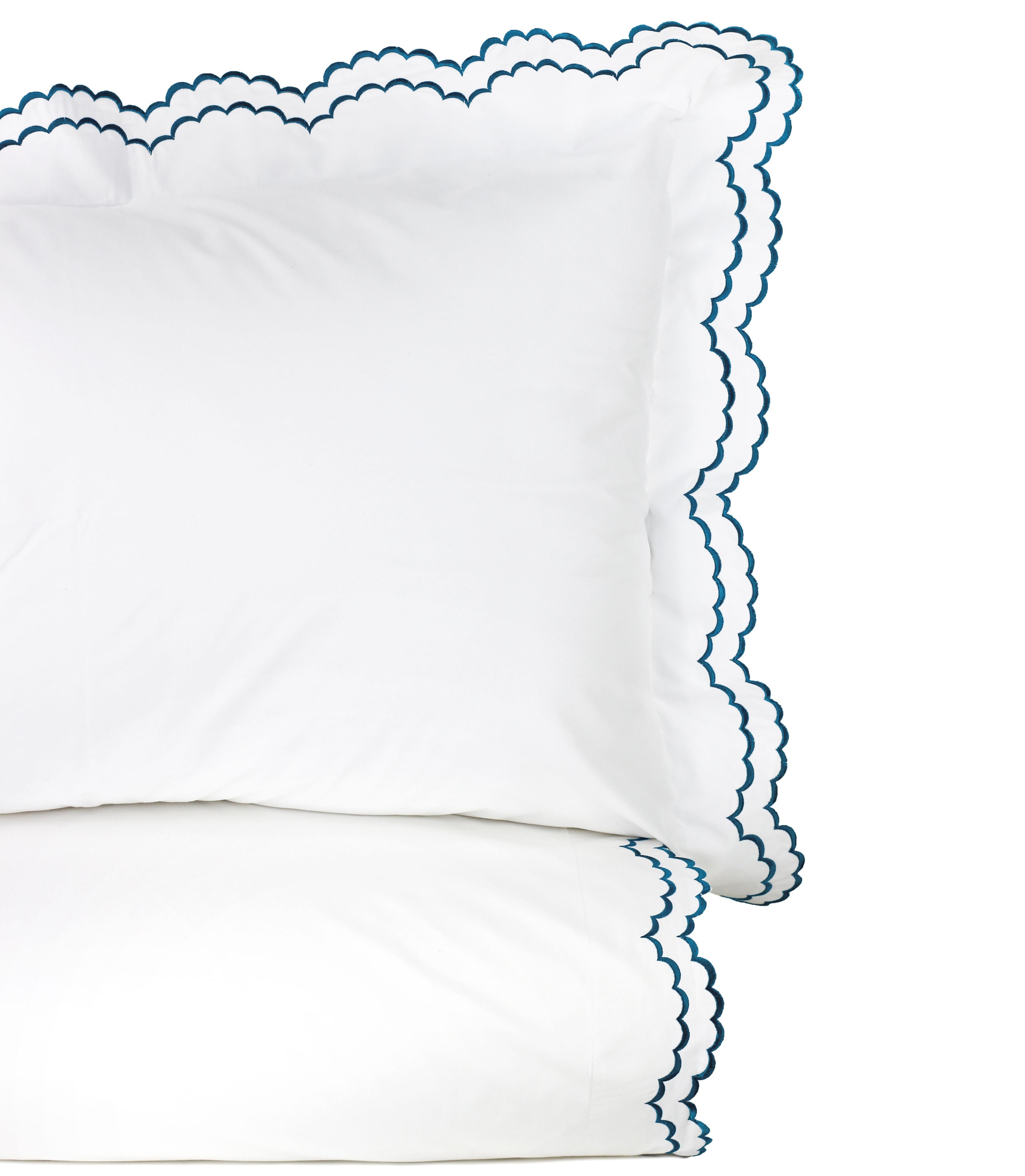 Double Scallop Embroidered Percale Duvet Set – Laytner's
