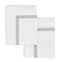 Classic Double Border Percale Cotton Euro Sham Pair