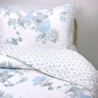 Jardin De Rose Reversible Cotton Percale Quilt Set