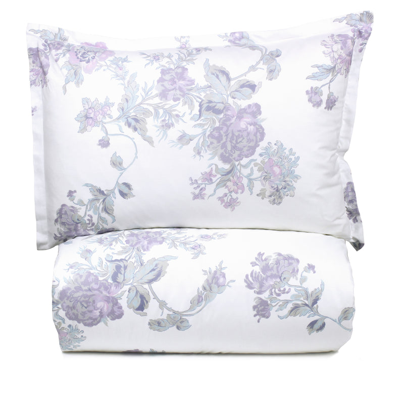 Jardin De Rose Printed Cotton Percale Duvet Set