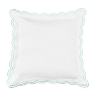 Double Scallop Embroidered Percale Euro Sham Pair