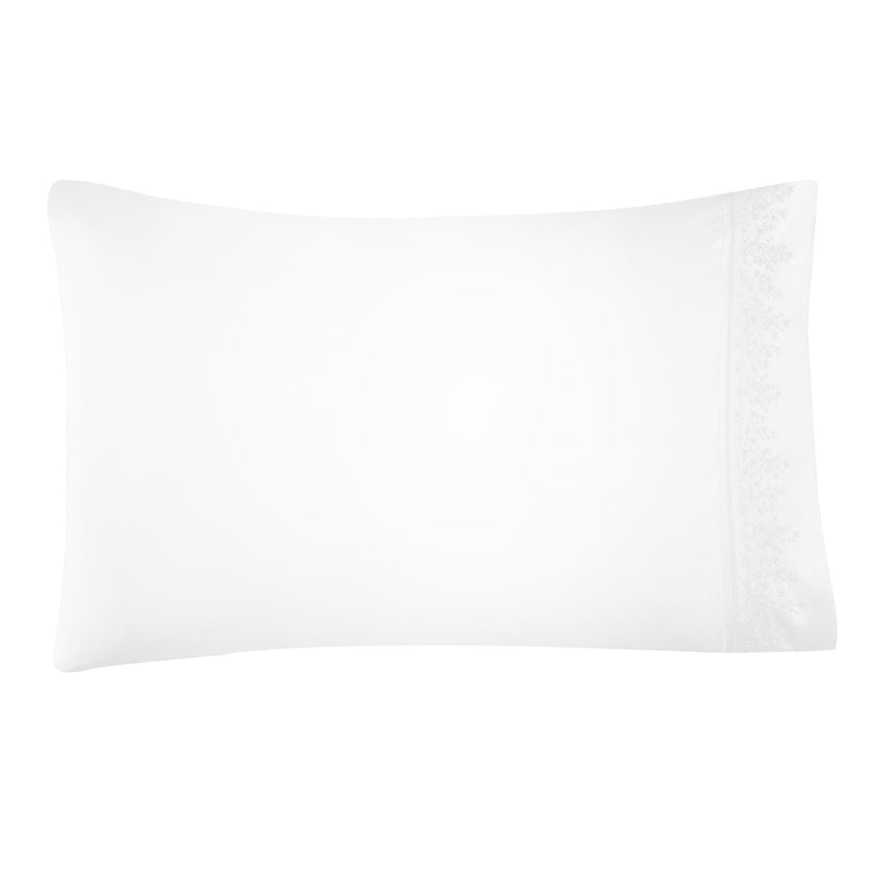 Baby's Breath Embroidered Percale Pillowcase Pair