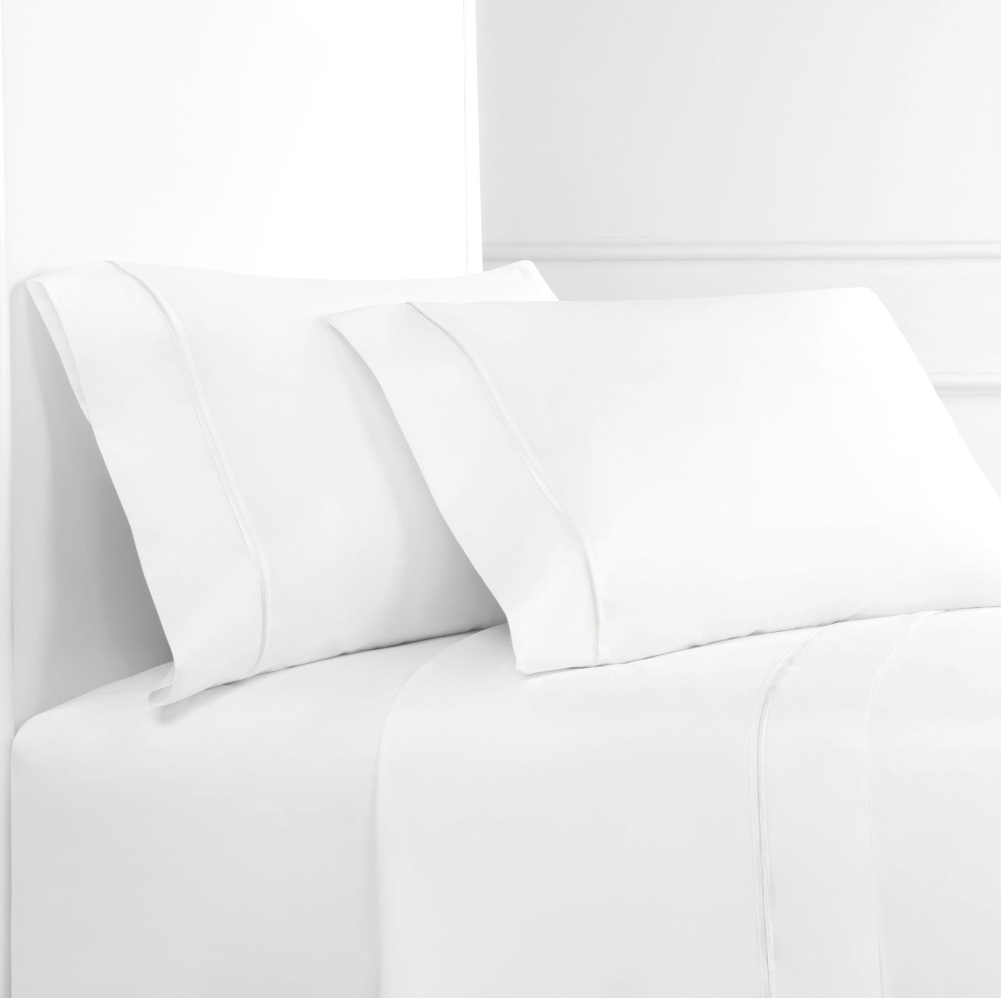Single Stripe Embroidered Percale Pillowcase Pairs