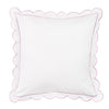 Scallop Frame Embroidered Cotton Percale Euro Sham Pair