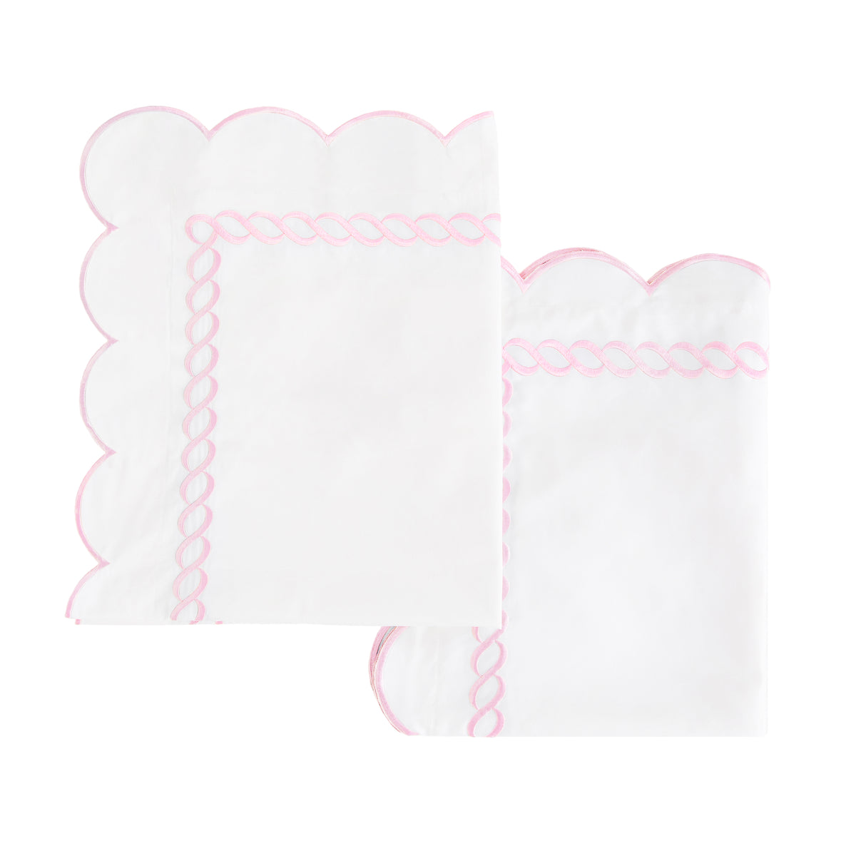 600 Thread Count Scallop Rope Embroidered Cotton Duvet Set