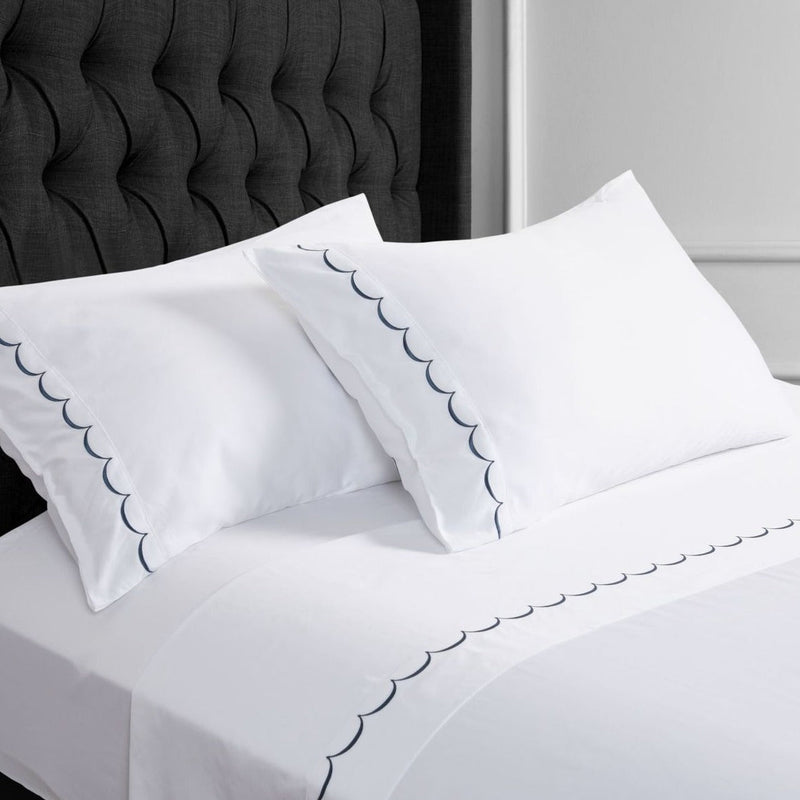 600 Thread Count Scallop Embroidered Pillowcase Pairs