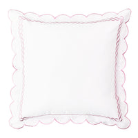 600 Thread Count Scallop Rope Embroidered Cotton Euro Sham Pair