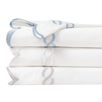 600 Thread Count Scallop Rope Embroidered Cotton Euro Sham Pair