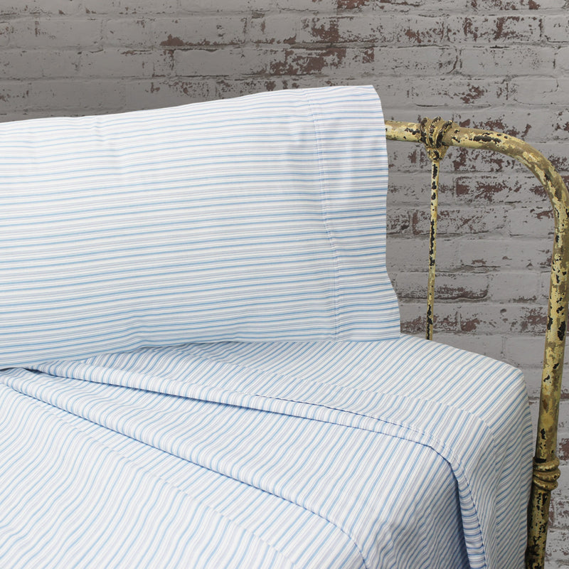 Shirt Stripes Printed Cotton Percale Sheet Set