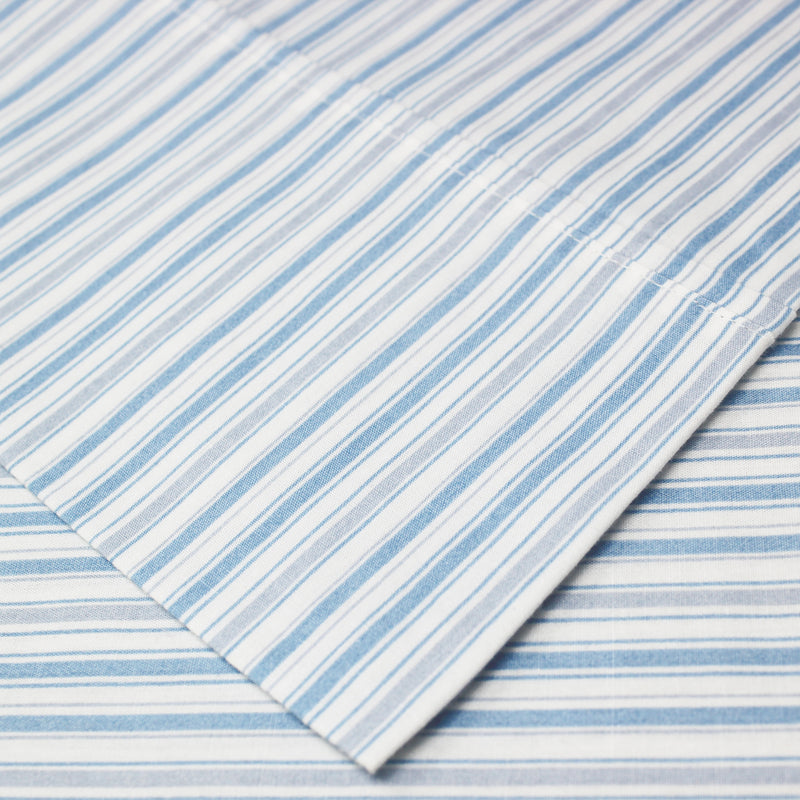 Shirt Stripes Printed Cotton Percale Sheet Set